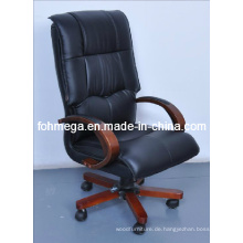 Wooden Executive Chair, High Back Leder Swivel CEO Stuhl (FOH-9912)